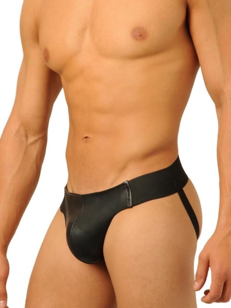 Leren jockstrap zwart maat extra large — afbeelding 1