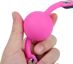 Banoch - Ballgag siliconen met verstelbare band - Donker Roze - Bal ∅ 4 cm — thumbnail 2
