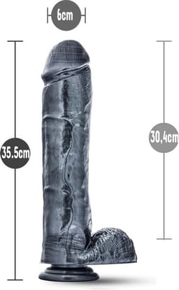 Lusty Dildo - Zwarte Grote Dildo - Zwarte Dikke Dildo - Dildo 29 cm — thumbnail 2