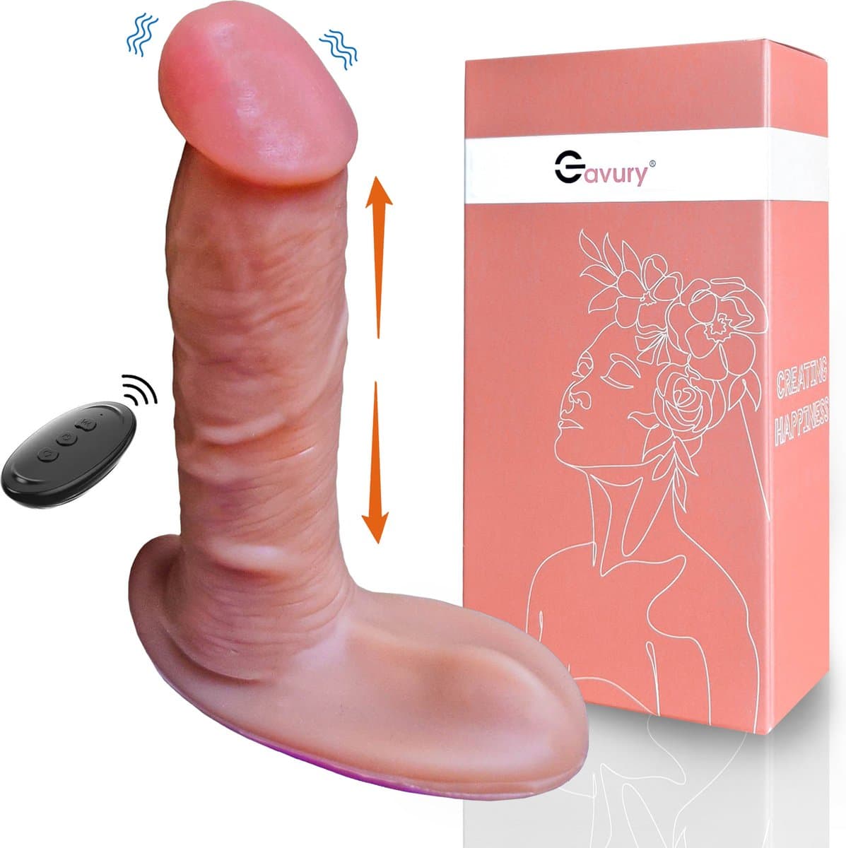 GAVURY SKIN PRIME BUTTPLUG - Mannen en Vrouwen - Vibrerend en Stotend - 10 Vibratie Standen - Huid Siliconen Butt Plug - Clitoris en Prostaat Stimulator - Intense Sex Orgasme - Thrusting Dildo - Anale Seksspeeltjes - G-spot Vibrator - Gay en Hetero — afbeelding 1