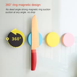 Magnetische messenring met multifunctioneel gebruik als messenhouder, messenrek, messenstrip, keukengereihouder, gereedschapshouder, kunstvoorraadorganisator (BLACK) — thumbnail 2