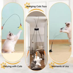 Kattenhengel met veren en zuignap, interactief kattenspeelgoed en kattenspeelgoed, zelfbezigheid — thumbnail 2