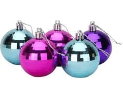 SET OF 5 6 CM DISCO BLUE PINK, PURPLE & ICE BLUE