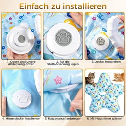 Kattenspeelgoed, zelfbezigheid, kattenspeelgoed, elektrisch met verstopspel, beweegbare veer, piepende muis, voor katten, kitten en volwassenen — thumbnail 3