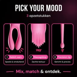 Just Pink Purrrfect Match - Mini Bullet Vibrator met 3 Opzetstukken & Terugtrekkoord - Ook Inwendig - Kleine Clitoris Vibrator voor Vrouwen & Beginners - Sex Toys voor Vrouwen — thumbnail 4