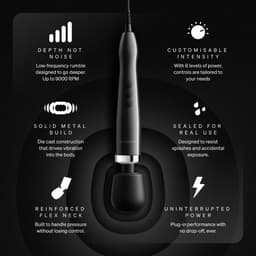 Doxy 2.0 - Die Cast Max Plug‑In - Wandmassager - Metaal - Zwart - Doxy 2.0 Wand Vibrator — thumbnail 5