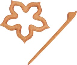 Bloem Handgemaakte Broche Elegante Sjaalgesp voor Damesjurk Trui Cadeau, 2 Stuks Houten Pin Broche voor Kraag — thumbnail 5