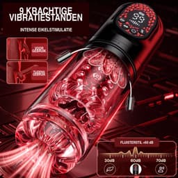 LoveVlijt - Krachtige 4-in-1 Masturbator - Zuigen, Stoten, Roteren en Vibreren - Automatische Masturbator met App - Sex Toys voor Mannen - Blowjob Simulator - Kunstvagina - Pocket Pussy - voor Handsfree Orgasmes - Inclusief 2 Cockringen — thumbnail 5