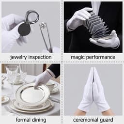 Handschoenen, XL, ceremoniehandschoenen van polyester, voor formele smoking, sieradeninspectie, tovenaarskostuum en militaire parade, comfortabel en rekbaar — thumbnail 3