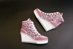 Wighak voor dames, lage sportschoenen, fitness, sleehak, schoenen met wighak, lage turnschoenen, sport, fitness, sneakers met sleehak — thumbnail 3
