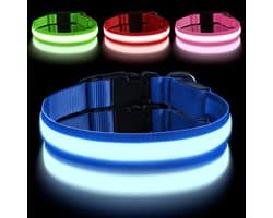 4 stuks Halsband lichtgevend - LED band - Honden halsband - Dog collar light - Verlichting hond - Op maat te knippen - oplaadbare LED-hondenhalsband- 28-40 cm - USB oplaadbaar - fluorescerende hondenhalsband voor in het donker