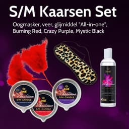 Druipkaarsenset - 3 Kleuren - Met Glijmiddel, Blinddoek en Veer — thumbnail 3