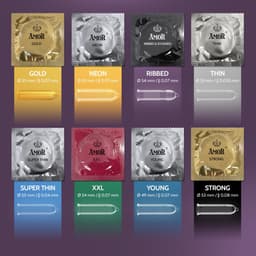 AMOR Premium condooms, Geribbeld-genopt, Met extra dunne, Ø 54 mm, Transparant, 50 stuks — thumbnail 5