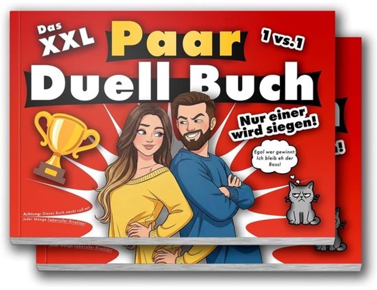 XXL Duelboek Koppels - Spelletjes Partner - Samen Plezier - 144 Pagina's Vulling - 21 x 148 cm - rood — afbeelding 1