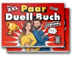 XXL Duelboek Koppels - Spelletjes Partner - Samen Plezier - 144 Pagina's Vulling - 21 x 148 cm - rood