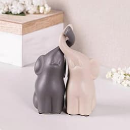 Verliefde olifanten set van 2 - Keramische decoratie 11 cm — thumbnail 3