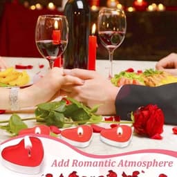 50 Hartvormige Theelichthouders en 1000 Zijden Rozenblaadjes Set voor Valentijnsdag Bruiloft — thumbnail 3