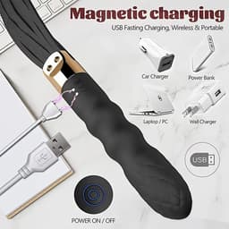 Lzwintrading - 2-In-1 Erotische Zweep – SM Bondage - BDSM - Magic Wand Vibrator Rechargeable - Dildo Vibrator voor Vrouwen - Sex Toys voor Vrouwen Koppels - Clitoris Stimulator - Seksspeeltjes - Erotiek — thumbnail 5
