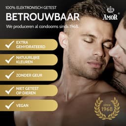 AMOR Premium condoom- en glijmiddelset - 100 condooms Strong 0.08 mm, Ø 53 mm + Vibratissimo Play Gel anal 250 ml — thumbnail 5