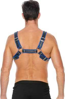 Shots - Ouch! Leren Bulldog Harnas met Gespen - L/XL blue L/XL — thumbnail 6