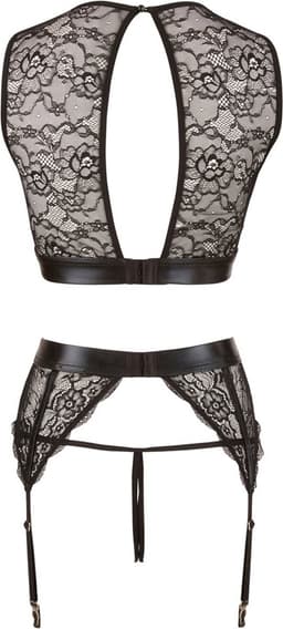 Cottelli Collection – Bondage Jarretel Set met Hand Boeien voor Onderdanig Genot – Maat XL – Zwart — thumbnail 9