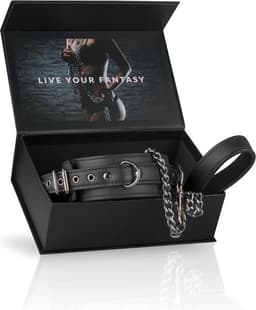 EasyToys - Fetish Halsband met Riem - Duurzaam - Kunstleer - BDSM - Bondage - BDSM Toys - Rollenspel - Verkleedkleding - Rollenspel Erotiek - Puppy Play - Erotisch Spel - Zwart — thumbnail 8