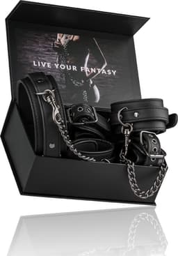 EasyToys - Fetish Set met Halsband, Enkelboeien en Handboeien - Duurzaam - Bondage Set - Handboeien - BDSM Set - BDSM Toys - Rollenspel Erotiek - Erotisch Spel - Sex Toys voor Vrouwen en Mannen - Zwart — thumbnail 8
