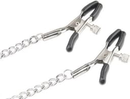 Nooitmeersaai - Harnas Vrouw - Leer - Halsband en Tepelklemmen - Zwart - BDSM - Bondage Harnas — thumbnail 3