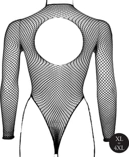 Body with Fishnet Structure and Turtle Neck - OSX - Black — thumbnail 5