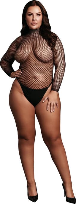 Body with Fishnet Structure and Turtle Neck - OSX - Black — thumbnail 1