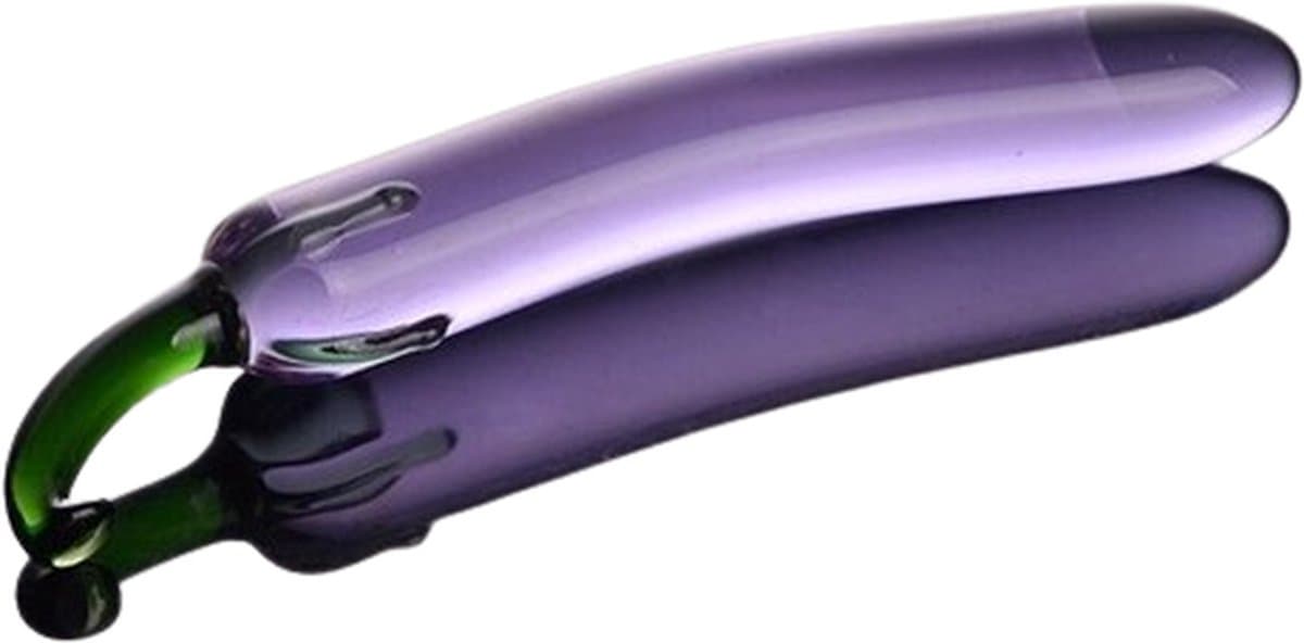 Glazen design dildo - RedParrot - Handgeblazen - Aubergine - 16CM — afbeelding 1