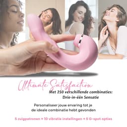 Fae® Vibrator voor Vrouwen - Clitoris & G spot Stimulator - Zuig en druk functie - Penetratie Dildo - Sex Toys voor Vrouwen en koppels - Seksspeeltjes - Thrive Series - Blushing Bride — thumbnail 5