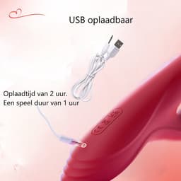 Erodit®Thrillmaster- Rood G-spot dildo vibrator - stoten - vibratie - zuig- clitoris stimulator - seksspeeltje- sex toy- seksspeeltjes voor vrouwen – mannen - koppels — thumbnail 3