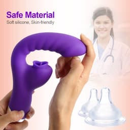 paarse Dubbele Penetratie Vibrator - Luchtdruk Vibrator - Clitoris & G Spot stimulator - Krachtig - Vibrators - Vibrators voor vrouwen - Sex toys voor koppels - Vibrator - Discreet Bezorgde -Licking Sucking - sex speeltjes — thumbnail 11