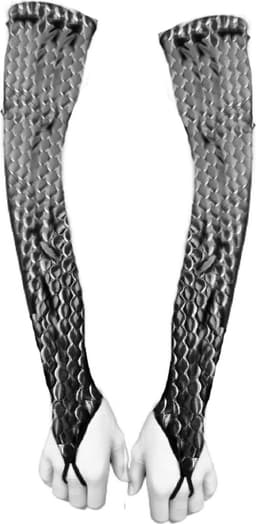 BamBella® - Extra lange Handschoenen zwart L/XL vingerloos glans shiny reptiel look Sexy fetish erotiek erotische lingerie accessoire - onesize — thumbnail 1