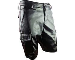 BNDGx® - Korte Broek Heren - Maat XL - Open kruis Erotische Sex kleding - Nep Leer BDSM porno outfit Man Rollenspel kleding