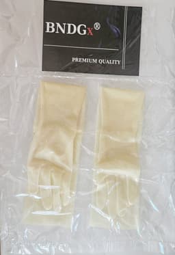 BNDGx® - 100% LATEX Handschoenen Lang BDSM SM sexy glans handschoen Doorzichtig licht bruin — thumbnail 4