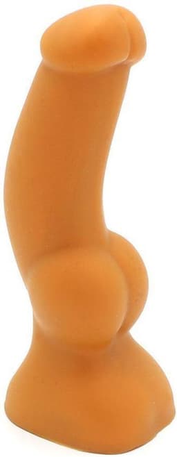 Gold Play - Soft Liquid Siliconen Anaal Dildo - Cock - Goud - Maat M — thumbnail 2