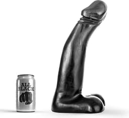 All Black Realistische Dildo - zwart — thumbnail 1