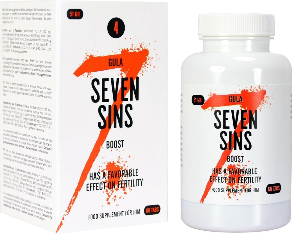 Seven Sins - Boost - Zaadproductie - 60 tabletten — afbeelding 1