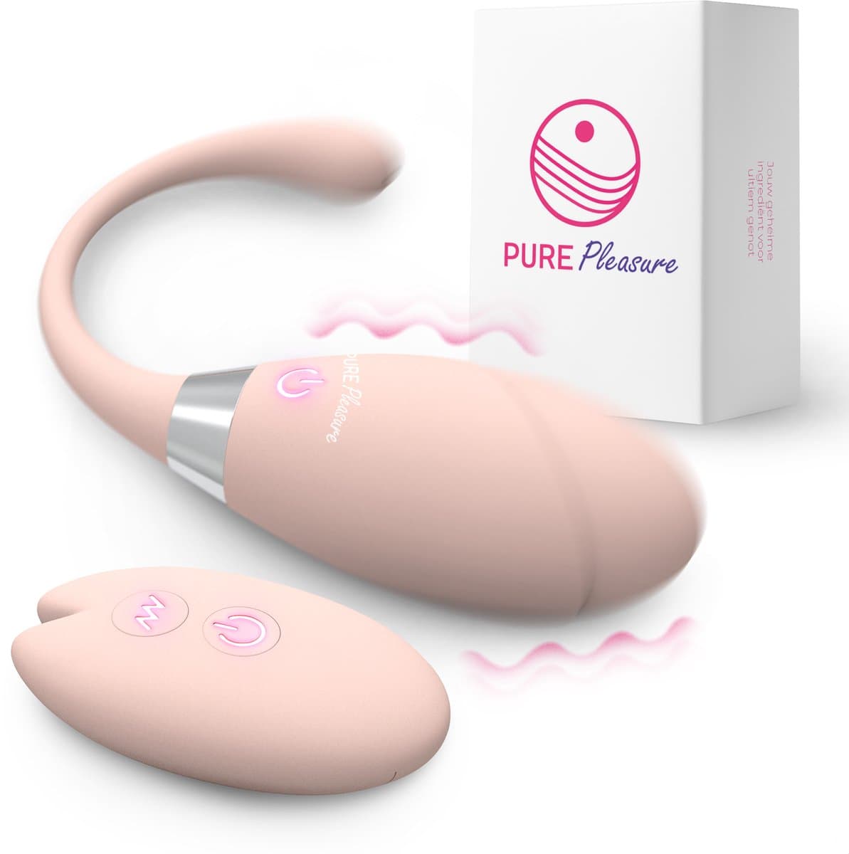 Pure Pleasure® Vibrators voor Vrouwen – Vibrerend Ei met Afstandsbediening – Clitoris Stimulator voor Vrouwen & Koppels – Draagbare Vibrator – 10 Vibratiestanden – Oplaadbaar – Stil & Waterdicht – Roze — afbeelding 1