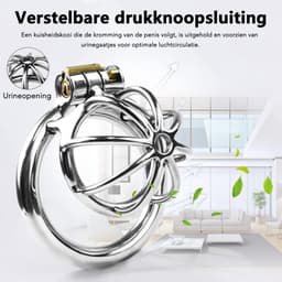 DOWO® - Mini Locker - Kuisheidskooi - Chastity cage - Peniskooi - Hemisferisch - Staal - 45 mm — thumbnail 8