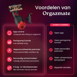 Orgazmate - Sara de Masturbator Voor Man - Sex Toys Voor Mannen - Met Warmtefunctie, APP Control & Mobiele Houder - 9 Zuig & Vibratiestanden - Pocket Pussy - USB Oplaadbaar — thumbnail 7