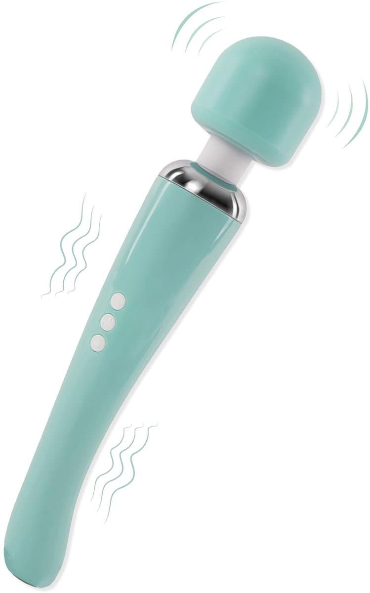 Wand vibrator groot | – Draadloze Magic Wand Vibrator – 20 Vibraties & 8 Snelheden – Stil, Waterbestendig & Oplaadbaar – Groen — afbeelding 1
