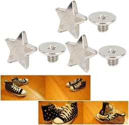 20 Pcs Star Shape Rivet, Star Stud Button Star Rivets Press Studs DIY Clothes Shoes Decoration with Screws(Silver) — thumbnail 4