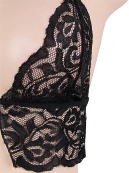 Sexy Lingerie - Erotische 4-delige Sensuele Body Set van Zwart Kant - Masker - Handboeien van kant - Sexy Teddy - Erotiek - Kleur Zwart - Maat M-L — thumbnail 4