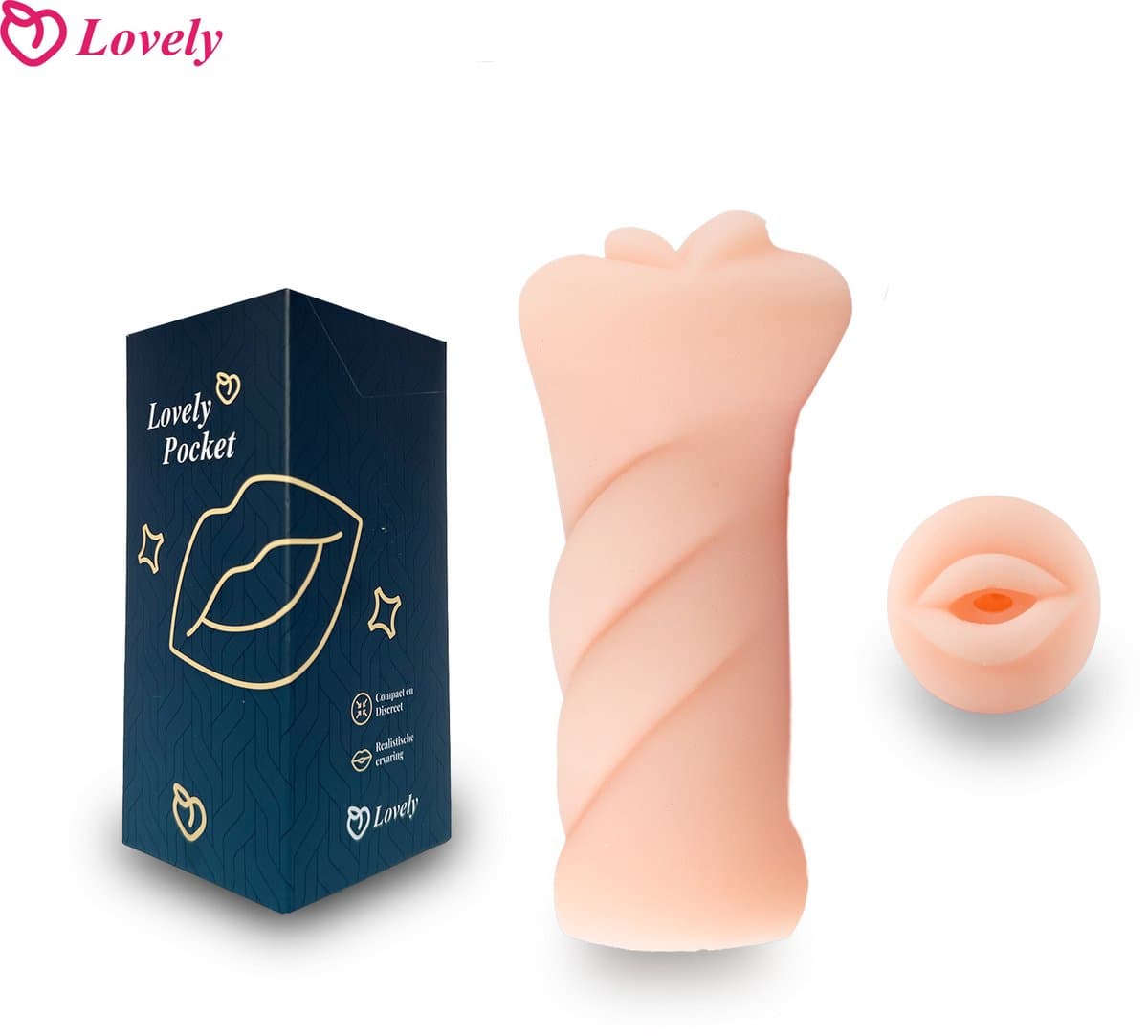 Lovely Pocket – Mondvormige Pocket Pussy, Realistische Blowjob Masturbator, Seksspeeltje– Zachte Kunstmond-Stroker voor Mannen — afbeelding 1