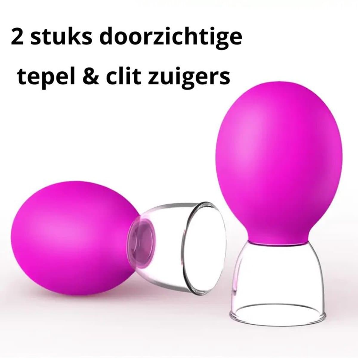 Tepel & Clitoris Zuiger Set – Sex Toys voor Vrouwen – Tepel- en Clitoris Stimulator - Tepelzuigers Ø 2 cm – Nipple & Clit Suction Toy — afbeelding 1