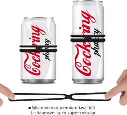 DOWO® - Dubbele Cockring - Penisring - Cock Ring Siliconen – Koppels - BDSM - Sex toys - Seksspeeltje voor Mannen - Zwart — thumbnail 4
