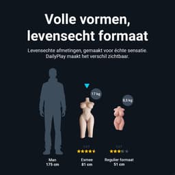 Dailyplay Levensechte Sekspop voor Mannen – TPE Sexpop - 17kg - 81cm - Pocket Pussy - Sex Toys Man - Masturbator – Kunstvagina - Real Doll — thumbnail 3
